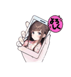照れてる顔の女の子（個別スタンプ：21）