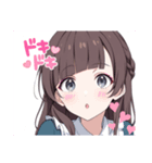 可愛い女の子のスタンプ cute girl（個別スタンプ：1）