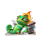 小さなドラゴン 怒り燃え盛る（個別スタンプ：1）