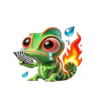 小さなドラゴン 怒り燃え盛る（個別スタンプ：5）