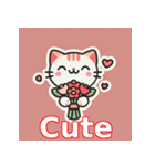 花束の猫バレンタイン（個別スタンプ：9）