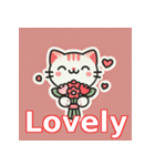 花束の猫バレンタイン（個別スタンプ：13）