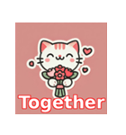 花束の猫バレンタイン（個別スタンプ：15）