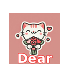 花束の猫バレンタイン（個別スタンプ：24）