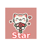 花束の猫バレンタイン（個別スタンプ：32）