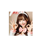 ウサギの恰好をした可愛すぎる美女たち！（個別スタンプ：12）