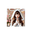 ウサギの恰好をした可愛すぎる美女たち！（個別スタンプ：16）