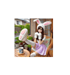 ウサギの恰好をした可愛すぎる美女たち！（個別スタンプ：17）