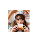 ウサギの恰好をした可愛すぎる美女たち！（個別スタンプ：23）