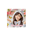 ウサギの恰好をした可愛すぎる美女たち！（個別スタンプ：30）
