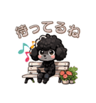 黒いマルプーくん（待ち合わせ）（個別スタンプ：1）