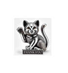 幸運を呼ぶ銀色の招き猫たち（個別スタンプ：5）