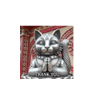 幸運を呼ぶ銀色の招き猫たち（個別スタンプ：6）