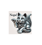幸運を呼ぶ銀色の招き猫たち（個別スタンプ：7）