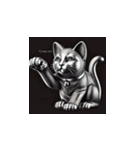 幸運を呼ぶ銀色の招き猫たち（個別スタンプ：8）