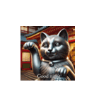 幸運を呼ぶ銀色の招き猫たち（個別スタンプ：10）