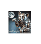 幸運を呼ぶ銀色の招き猫たち（個別スタンプ：11）