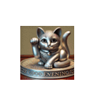 幸運を呼ぶ銀色の招き猫たち（個別スタンプ：13）