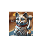 幸運を呼ぶ銀色の招き猫たち（個別スタンプ：18）