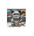 幸運を呼ぶ銀色の招き猫たち（個別スタンプ：19）