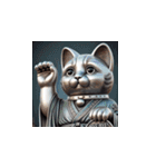 幸運を呼ぶ銀色の招き猫たち（個別スタンプ：20）