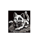 幸運を呼ぶ銀色の招き猫たち（個別スタンプ：23）