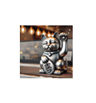 幸運を呼ぶ銀色の招き猫たち（個別スタンプ：30）