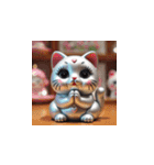 幸運を呼ぶ銀色の招き猫たち（個別スタンプ：37）