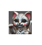 幸運を呼ぶ銀色の招き猫たち（個別スタンプ：38）