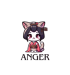 舞妓さん風猫の英語スタンプ（個別スタンプ：4）