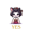 舞妓さん風猫の英語スタンプ（個別スタンプ：5）