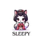 舞妓さん風猫の英語スタンプ（個別スタンプ：12）