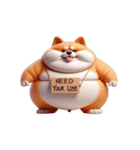 太った柴犬 ダイエットしたくない（個別スタンプ：24）