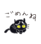 黒猫クロピーンのスタンプ（個別スタンプ：3）