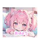 ピンク好きに捧ぐ猫耳ツインテの女の子日常（個別スタンプ：12）