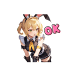 怒っているブラックバニーガール（個別スタンプ：2）