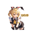 怒っているブラックバニーガール（個別スタンプ：3）