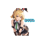 怒っているブラックバニーガール（個別スタンプ：5）