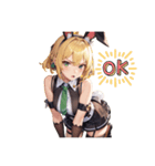 怒っているブラックバニーガール（個別スタンプ：6）