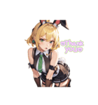 怒っているブラックバニーガール（個別スタンプ：7）