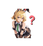 怒っているブラックバニーガール（個別スタンプ：8）