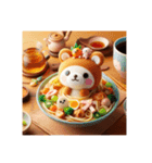 ほっこり動物ラーメンアート（個別スタンプ：1）