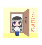 黒髪ロングちび男子（個別スタンプ：9）