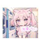 ピンク猫耳の女の子したい行きたいスタンプ（個別スタンプ：19）