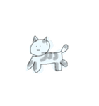 シンプルな水彩猫スタンプ（個別スタンプ：3）