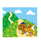 お出かけこんすけ＆たぬ吉（個別スタンプ：1）