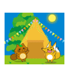 お出かけこんすけ＆たぬ吉（個別スタンプ：2）