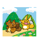 お出かけこんすけ＆たぬ吉（個別スタンプ：3）