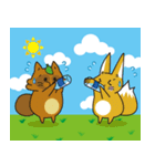 お出かけこんすけ＆たぬ吉（個別スタンプ：4）