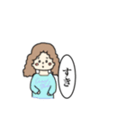 カーリーヘアガール（個別スタンプ：14）